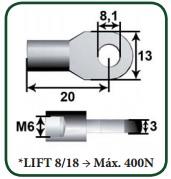 Montcada 11101010 - ANCLAJE OJO METAL 8MM L22 M6