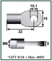 Montcada 11101050 - ANCLAJE OJO METAL 10MM L22 M6