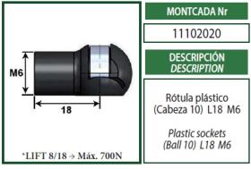 Montcada 11102020 - ROTULA PLASTICO(CABEZA 10)L18P M6