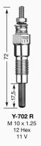 NGK Y702R - CALENTADOR METALICO
