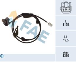 Fae 78474 - SENSOR VELOCIDAD RUEDA - ABS